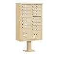 Salsbury Industries Salsbury Industries 3316SAN-P Cluster Box Unit - 16 A Size Doors - Type III - Sandstone - Private Access 3316SAN-P